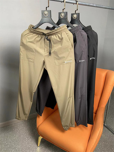 外贸coretex面料速干高弹防水透气薄款卫裤修身户外运动束口长裤
