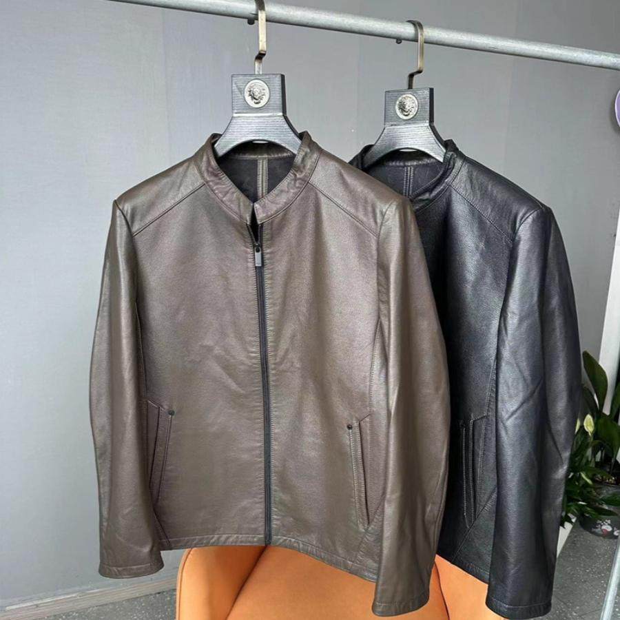 柜1998！牛皮皮衣秋季男士气质小立领痞帅夹克美式复古休闲外套潮,男装,皮衣,淘宝优惠券,粉丝福利购,淘宝优惠卷