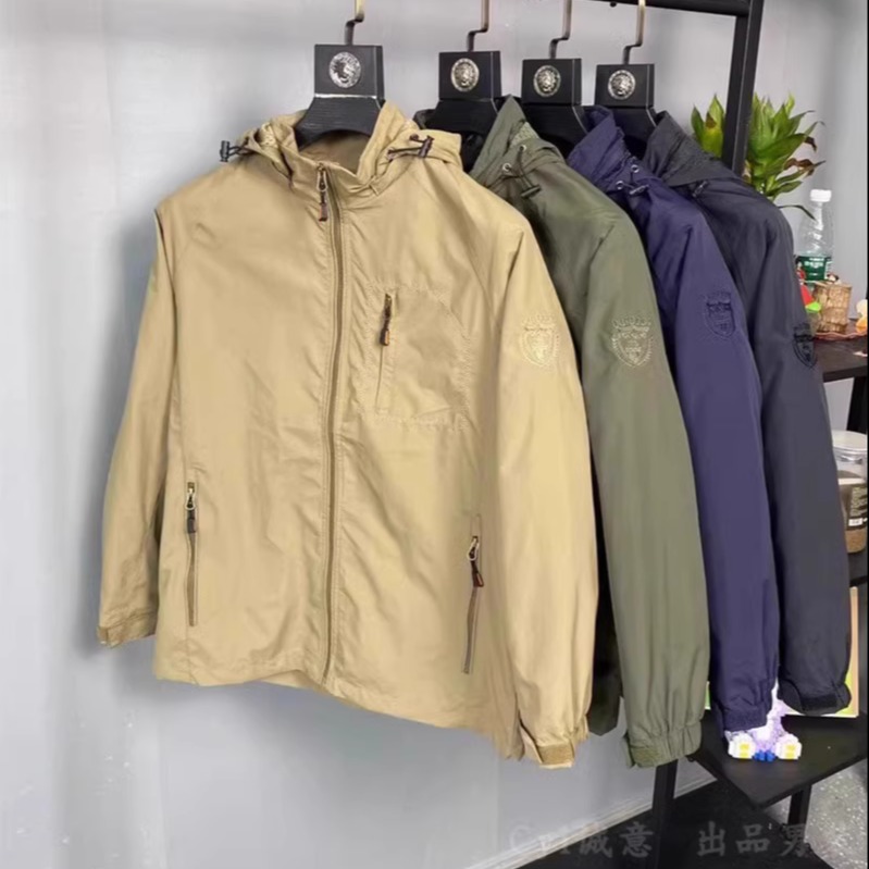 户外防风防水透气连帽冲锋衣夹克