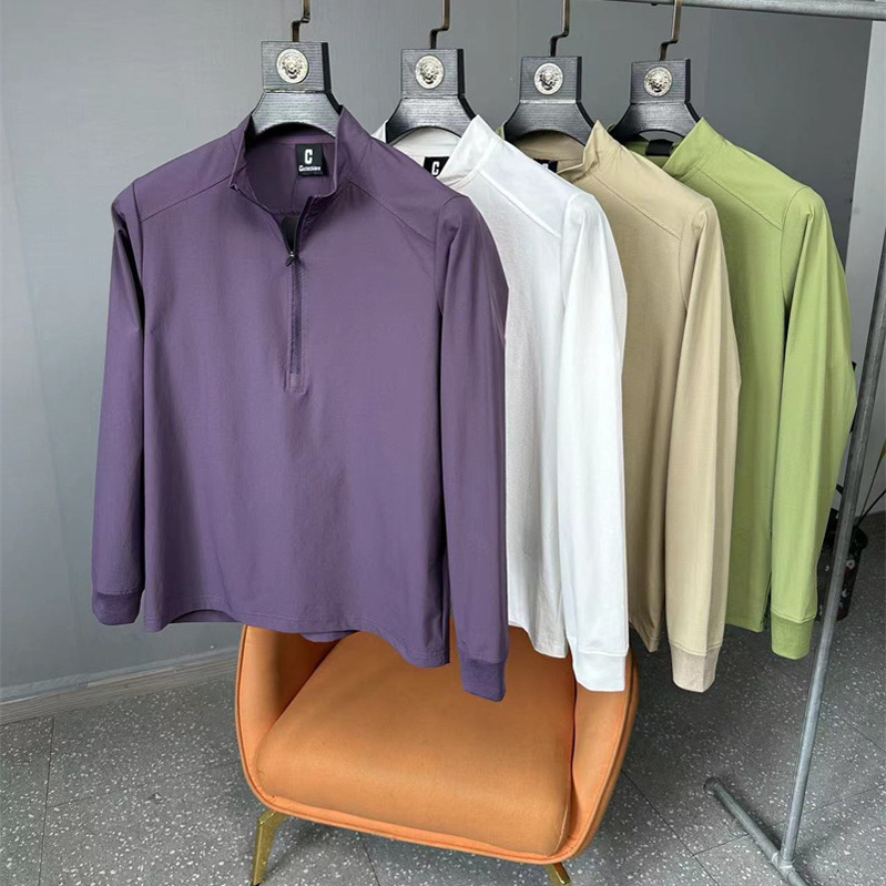 速干透气立领半拉链运动长袖T恤