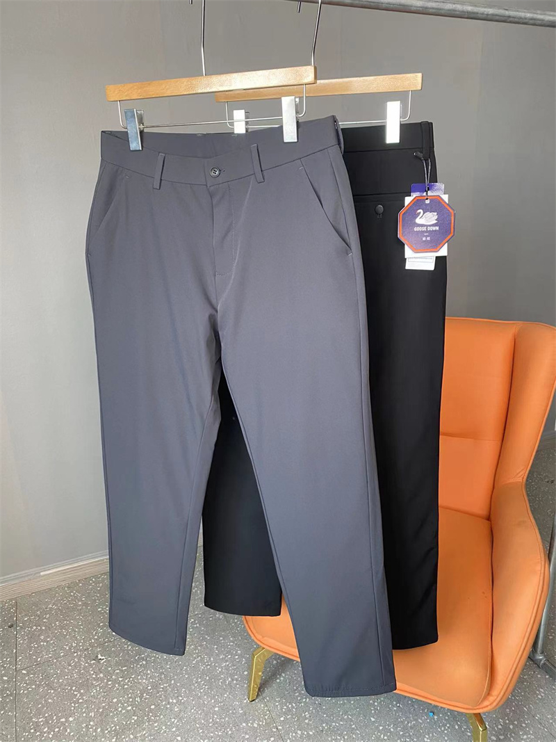 冬季男士保暖商务休闲直筒羽绒裤