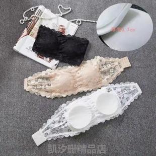 文胸抹胸防走光钢圈 无肩带内衣女士打底胸内衣隐形带蕾丝无韩版