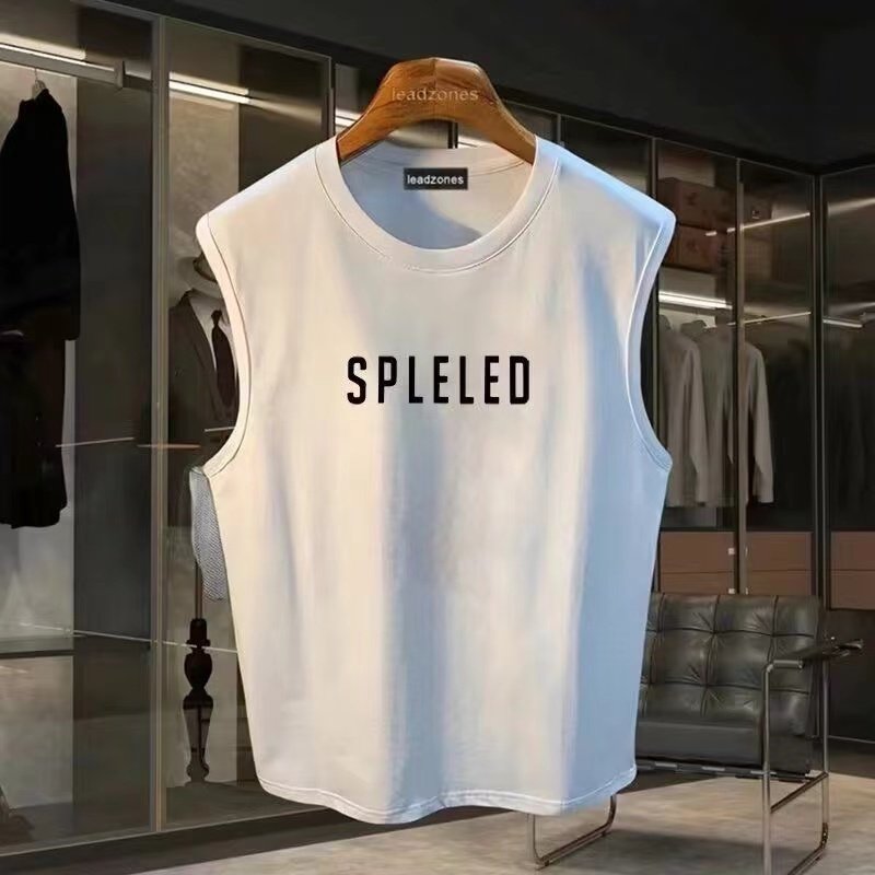 重磅230克纯棉背心男士夏季简约字母印花坎肩运动健身无袖T恤上衣,男装,T恤,淘宝优惠券,粉丝福利购,淘宝优惠卷