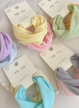 Raffia超柔软宽边高弹力发圈发绳无缝扎头耐用简约皮筋奶油纯色