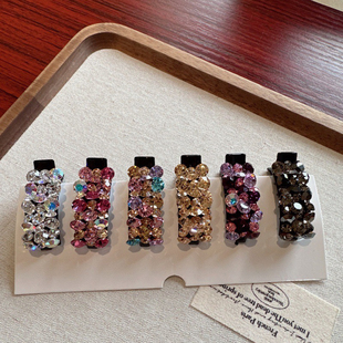 Raffia韩国进口刘海夹超闪气质发饰精致闪钻侧边夹高级感鸭嘴夹