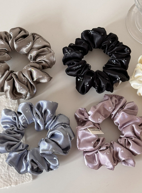 Raffia碎花缎面大肠发圈印花高级感扎低马尾丸子头发饰头绳头饰女