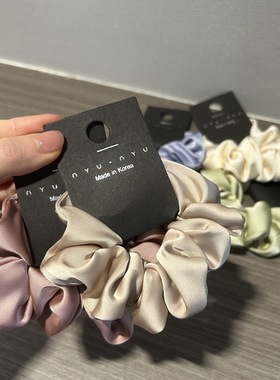 Raffia中号纯色哑光缎面简约大肠发圈大号日常法式皮筋扎发头绳