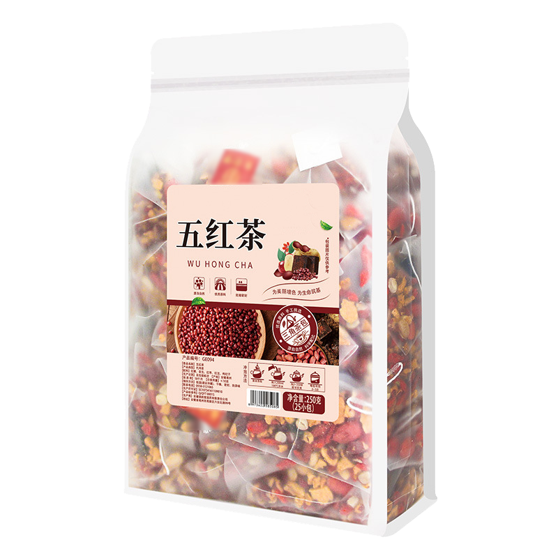 五红茶红枣枸杞花茶红糖块五红汤