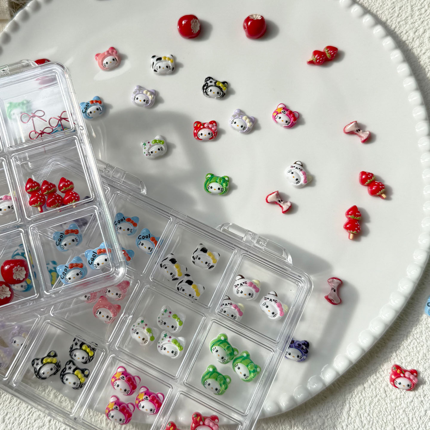 Kitty水果头套卡通大拇指豹纹领结苹果草莓糖葫芦猫咪diy穿戴配饰,彩妆/香水/美妆工具,美甲工具,淘宝优惠券,粉丝福利购,淘宝优惠卷