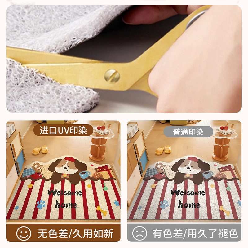 丝圈入户门可爱地垫防滑