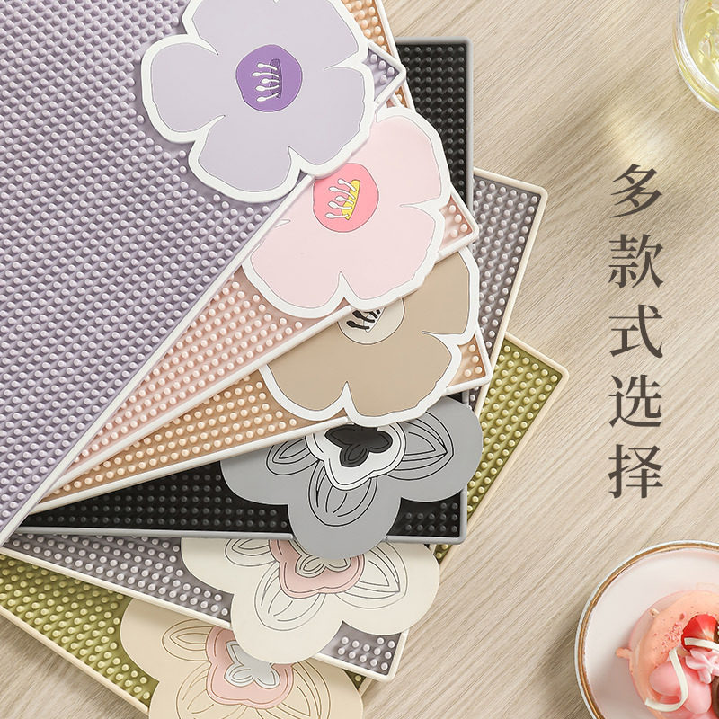 硅胶沥水隔热吧台垫厨房饭桌防滑杯碗垫餐桌简约酒杯滤水垫子