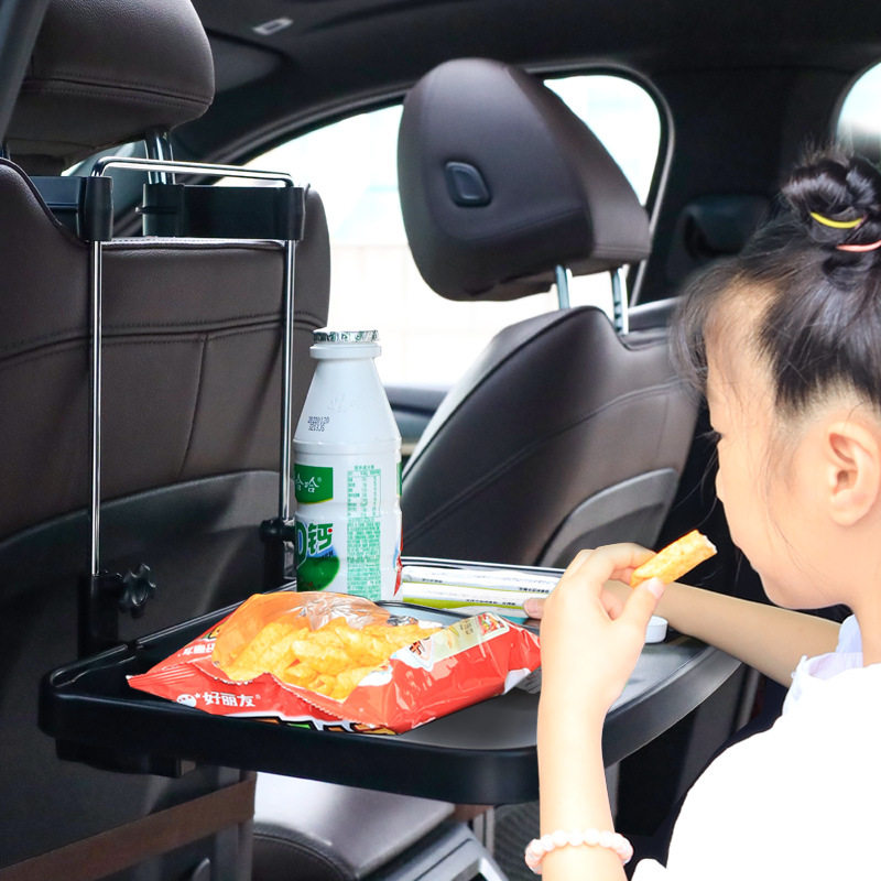 汽车用品可折叠收纳车载小桌板创意多功能椅背办公水杯架餐盘车内
