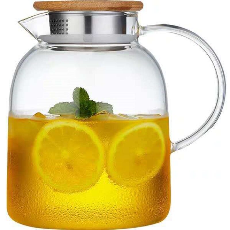 大容量冷水壶玻璃泡茶壶耐高温家用凉白开水壶热水壶果汁壶套装