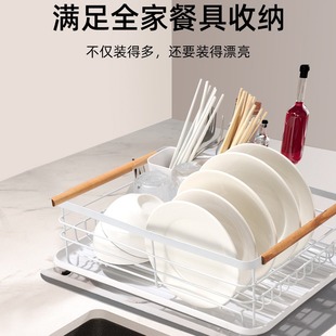 家用单层沥水架碗架厨房多功能碗柜盘子碗碟收纳盒水槽置物架