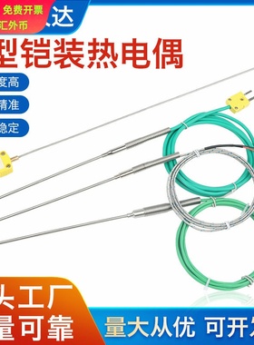 铠装热电偶WRNK191分度号T/E/J/K型Pt100热电阻171温度传感器探头
