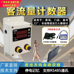 人流量计数器红外线自动感应商场统计人员进出电子数显客流计数器