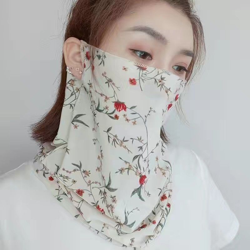 冰丝遮全脸面纱围脖脸罩女面部防晒面巾夏季护颈面罩开车抗UV