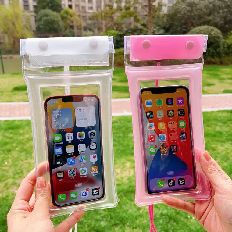 三折手机防水袋气囊游泳漂流魔术贴密封保护潜水套可触屏厂家直发