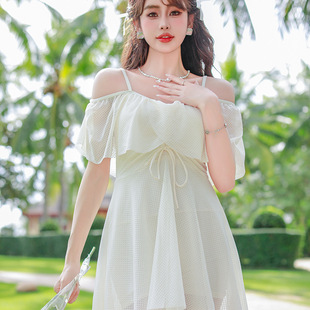 小清新连体泳衣荷叶边露背高级感泳装 森系简约泳衣显廋显白连体式