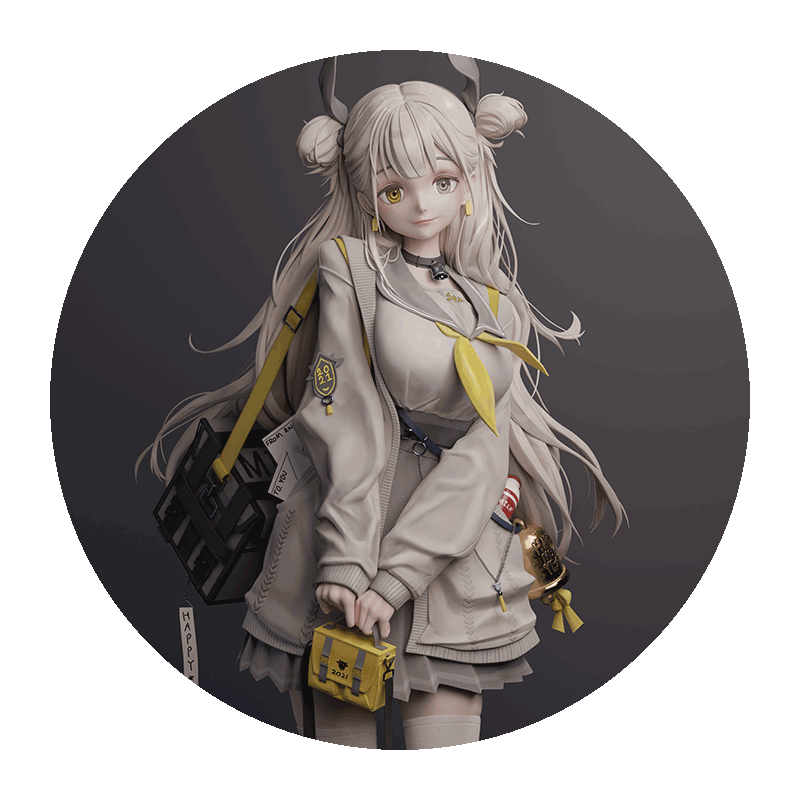 Blender教程ZBrush雕刻日系二次元角色少女哞哞渲染教学视频课程