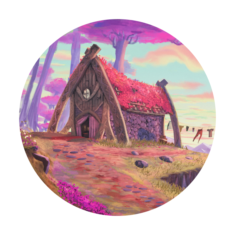 Maya/ps教程2D风格概念场景落英缤纷手绘贴图全流程教学视频课程