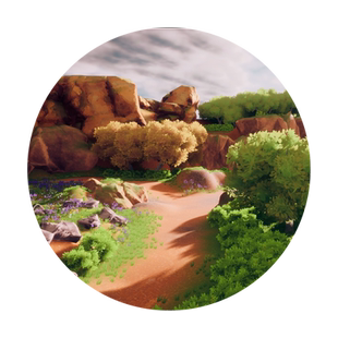 UE4教程风格化场景瀑布森林写实材质制作游戏地编教学视频课程