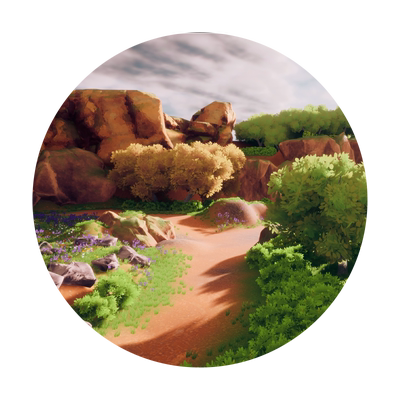 UE4教程风格化场景瀑布森林写实材质制作游戏地编教学视频课程