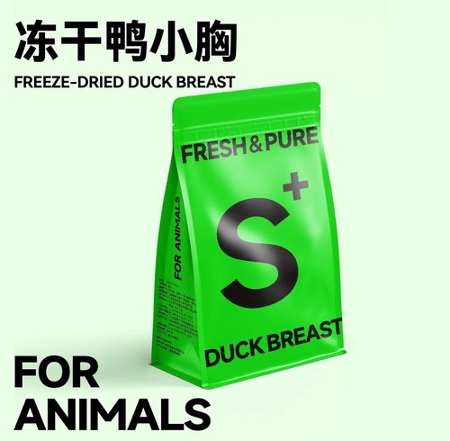 ForAnimals S+锁鲜鸭小胸冻干猫咪零食去泪痕原切鸭胸肉成猫幼猫