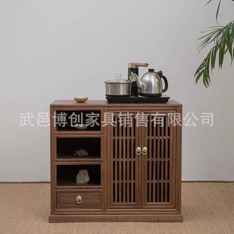 北方老榆木茶水柜餐边柜子客厅茶水台茶叶柜一体茶边柜实木