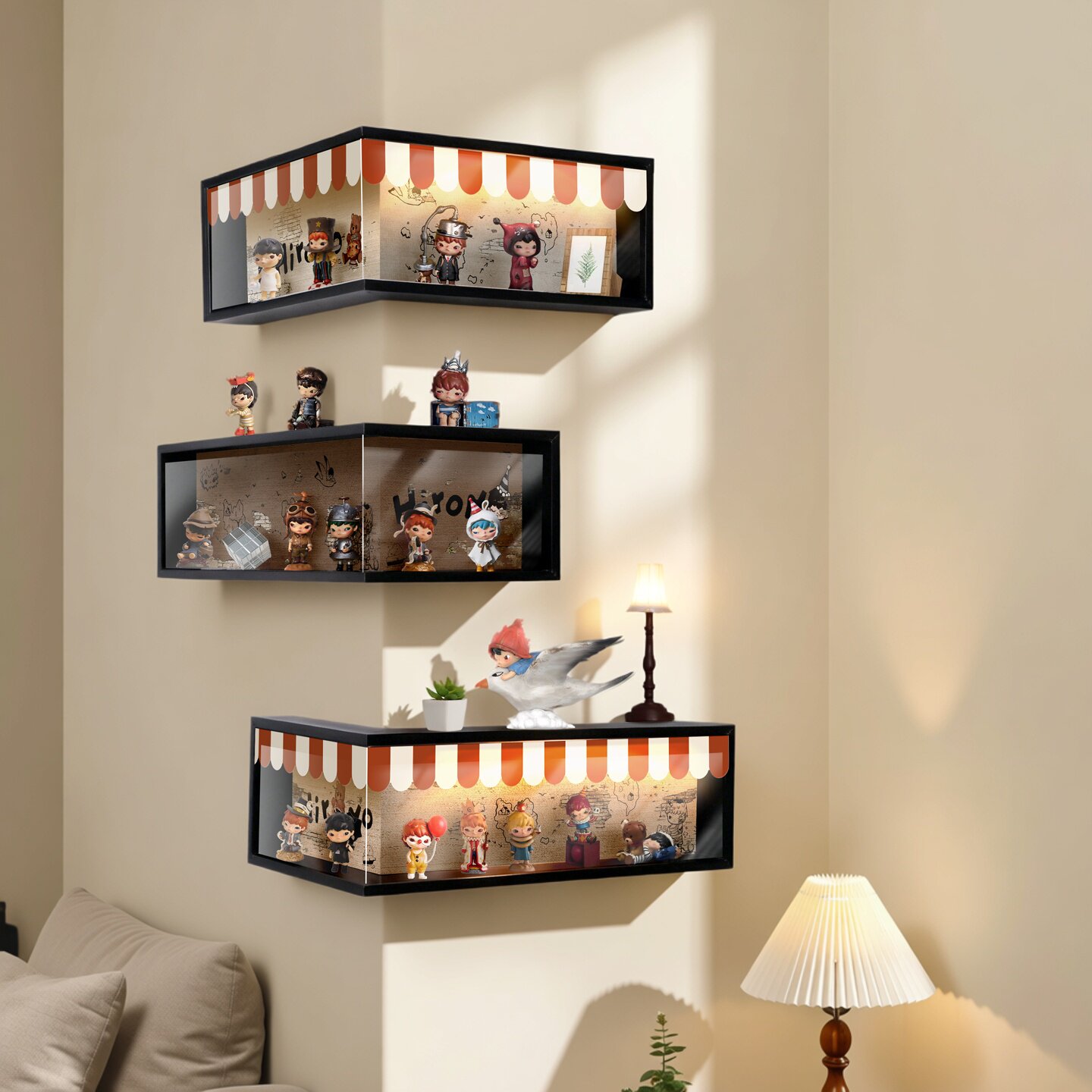 萌粒收纳盒转角盲盒置物架防尘挂墙上不伤墙亚克力手办展示柜新款,收纳整理,萌粒收纳盒/架,淘宝优惠券,粉丝福利购,淘宝优惠卷