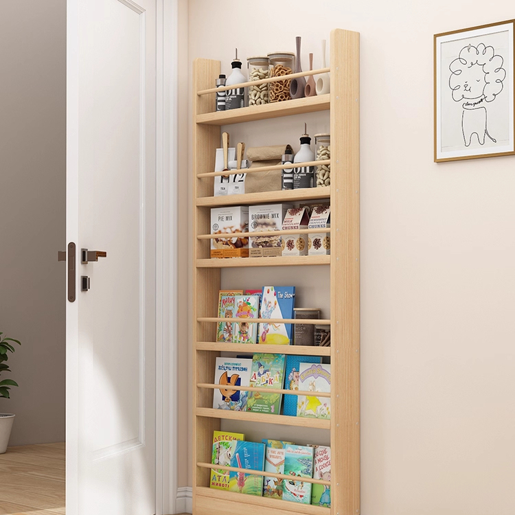 书架超薄置物架实木收纳柜