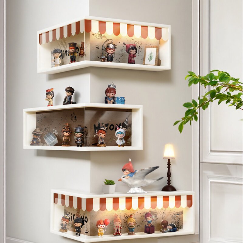 盲盒收纳展示架上墙免打孔