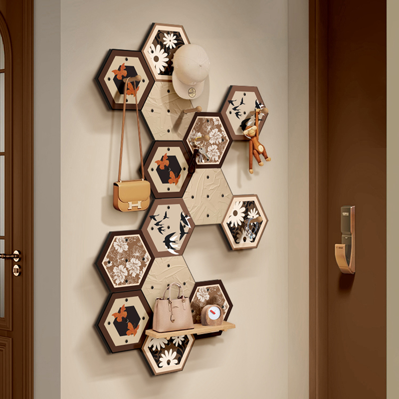 入户门后玄关洞洞板置物架