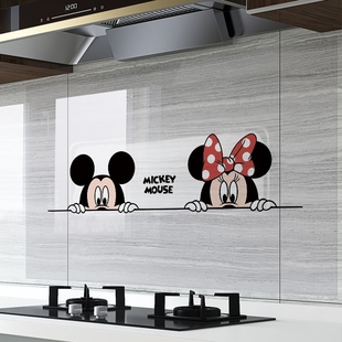 静电无胶米老鼠米奇厨房防油贴纸灶台台面贴墙纸防水橱柜防霉防潮