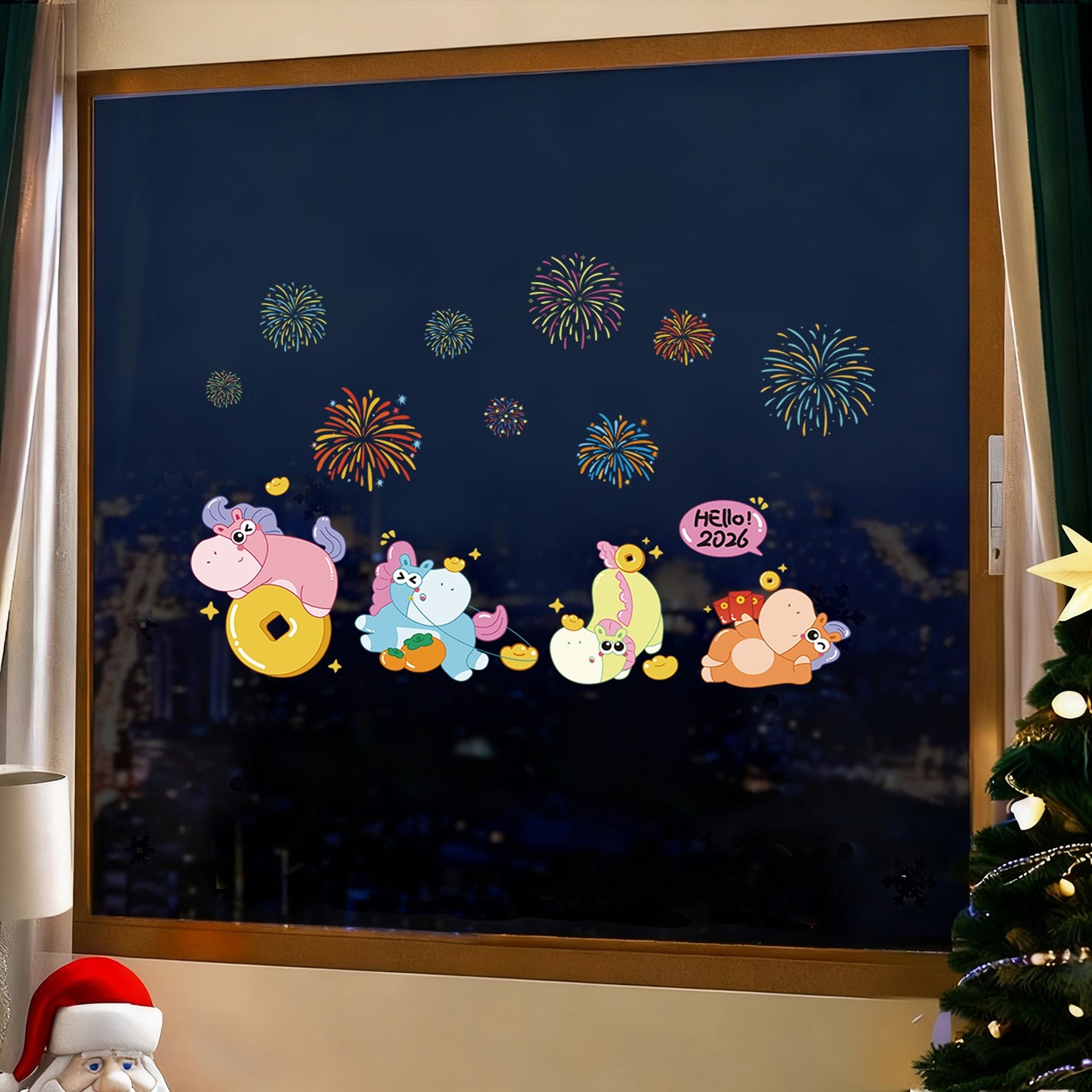 新年2026过年马年装饰品窗贴静电玻璃贴纸客厅家里窗花氛围布置,节庆用品/礼品,喜字/剪纸/贴纸,淘宝优惠券,粉丝福利购,淘宝优惠卷