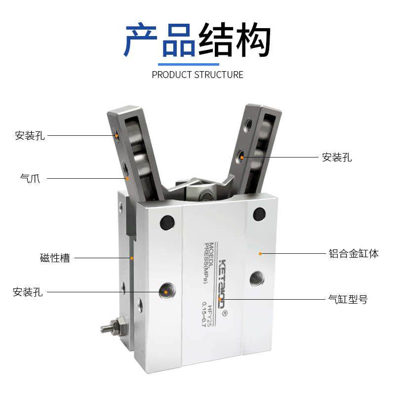 代替亚德客气动手指气缸HFTY16 HFY6 10 HFY16 HFY20 HFY25 HFY32