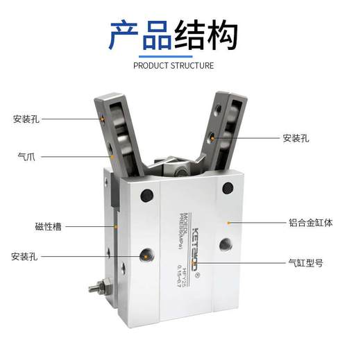 代替亚德客气动手指气缸HFTY16 HFY6 10 HFY16 HFY20 HFY25 HFY32