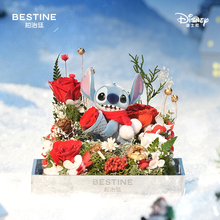 新年礼物柏治廷迪士尼史迪仔永生花史迪奇花束礼盒摆件玫瑰生日