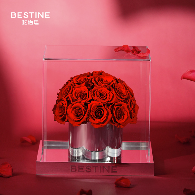 BESTINE柏治廷永生花玫瑰告白花束摆件礼盒送情人节女生日礼物