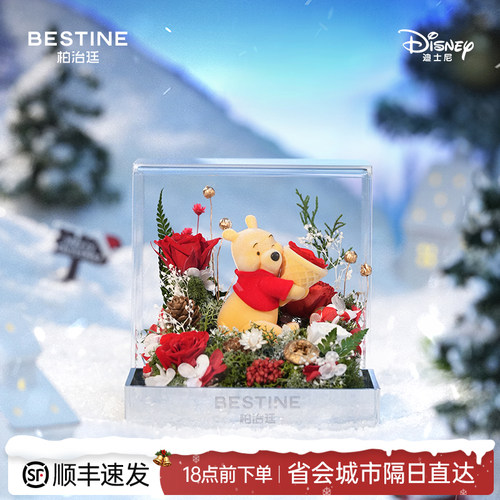 柏治廷迪士尼小熊永生花礼盒