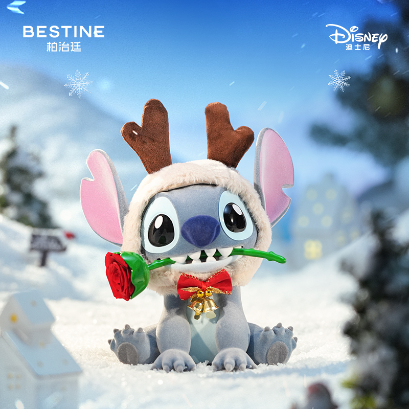 圣诞节礼物柏治廷迪士尼史迪仔永生花玫瑰礼盒摆件史迪奇花束生日