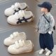 男童皮面儿童帆布鞋 女童小白鞋 2025春秋童鞋 休闲鞋 宝宝鞋 6岁2