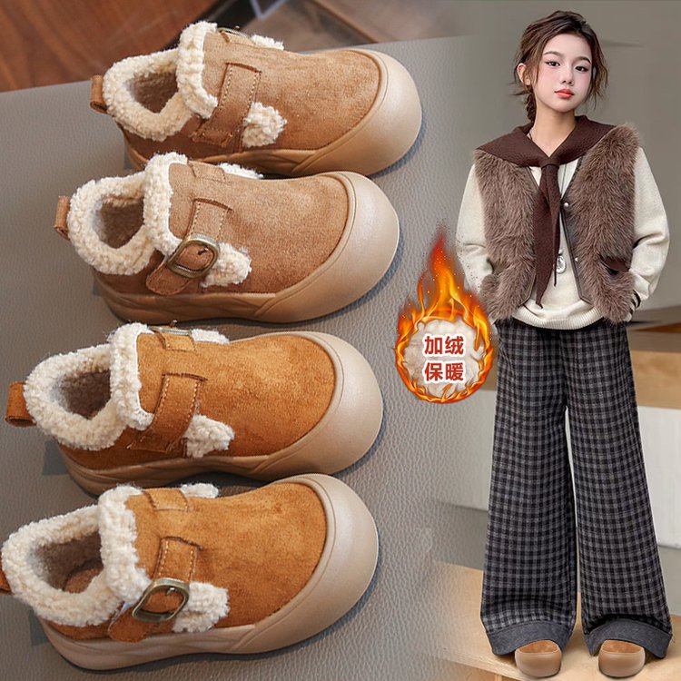 儿童棉鞋加绒保暖女孩勃肯软底鞋