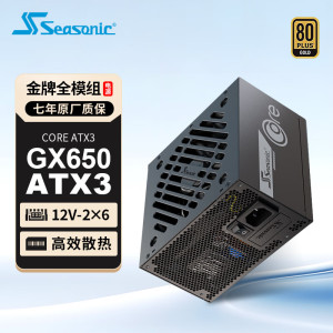 SEASONIC海韵电源CORE GX650ATX3金牌全模组主机台式机电脑电源
