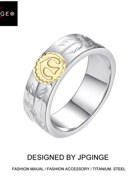 jipinge轻奢小众戒指男唐草羽毛