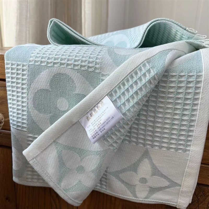 刘大姐家 A类100%纯棉纱布素雅蜂窝枕巾一对装全U棉提花枕头巾盖