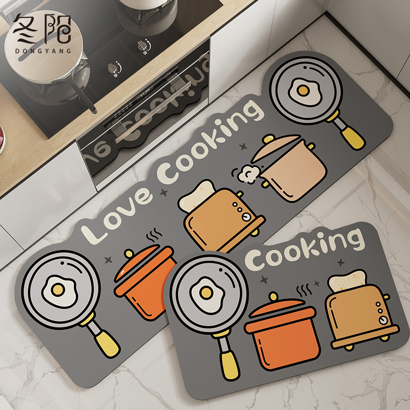 厨房地垫防c滑防油可擦免洗硅藻泥吸水垫2024新款专用防水防脏地