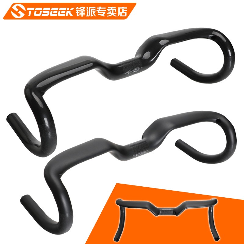 无标全碳纤维公路车弯把把手超轻破风弯K把高强度抬升弯把内走线