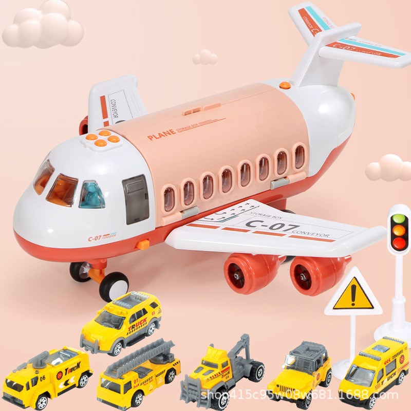 大型运输惯性收纳飞机配合金车音乐讲故事机尾加S水有独创冒烟功