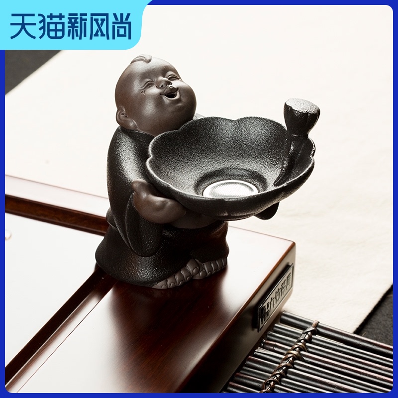 粗陶茶漏网托陶瓷功o夫茶具配件茶隔滤茶器茶叶过滤架茶宠茶玩摆